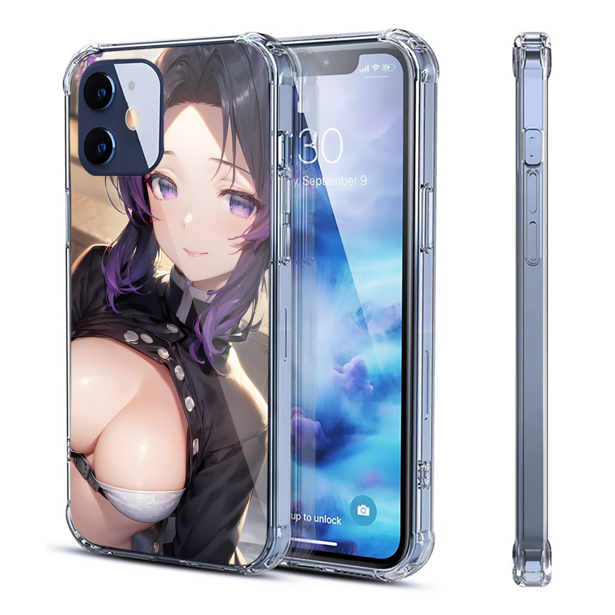 （画像用） 鬼滅の刃（きめつのやいば）蟲柱-胡蝶 しのぶ／こちょう しのぶ Kochou Shinobu 【iPhone 12シリーズ対応】透明スマホケース（クリアソフトケース）